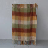 Woven Brushed Fabric Throw with Plaid Pattern