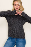 Crew Neck Basic Marled Top