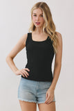 Scoop Neck Ribbed Sleeveless Tank Top