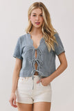 Scallop Detail Front Tie Top