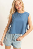 Sleeveless Raw Edge Top