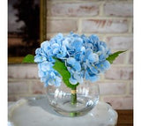 Blue Hydrangea In Glass Vase