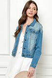 Casual Washed Button Down Denim Jacket
