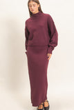High Neck Long Sleeve Top & Maxi Skirt