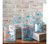 Dried Blue Flower Glasses