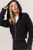 Fleece Front Zip Hooded Jacket