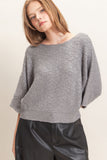 Ribbed Boat Neck Sweater