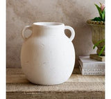 11.8 White, 2 Handle Jug Vase