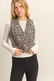 Leopard Print Denim Vest