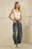 Paisley Printed Denim Pants