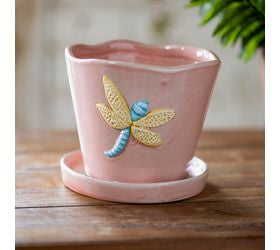 mauve plant pot inner* Mauve Dragonfly Planter – Rochester