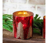 6" Red/White Tree Candle Holder