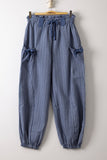 Bow Detail Stripe Woven Pants