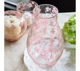 9" Dried Pink Hydrangea Glass Vase
