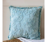 20" Cloud Blue Zinnia Pillow