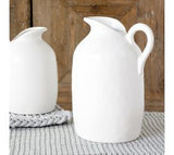11" White Ceramic Pitcher