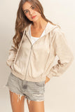 Versatile Hooded Zip-up Knit Outerwear