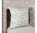 18 X 18" Cream & Sage Blossom Pillow
