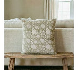 20 X 20 Sage Peony Flower Pillow