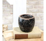 5.3" Black Pattern Planter