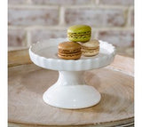 5.5"w White Scallopped Pedestal