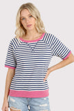 Color Trimmed Striped Top