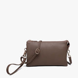 Riley Monogrammable 3 Compartment Crossbody/wristlet | Ash Brown