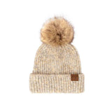 CLASSIC RIB BEANIE WITH FAUX FUR PO