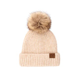 CLASSIC RIB BEANIE WITH FAUX FUR PO