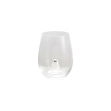 Stemless Wine Glass Whand-blown Ghost Inside, White & Black