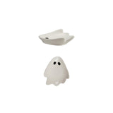Stoneware Ghost Shaped Spoon Rest White & Black
