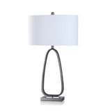 BRUSHED STEEL | Casual Metal and Clear Acrylic Table Lamp