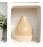 Two Tone Beige Teardrop Vase