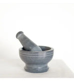 GREY SOAPSTONE MORTAR & PESTLE