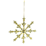 4"rnd Metal 3d Snowflake Ornament,distressedgold