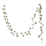 72" Glitter Star Garland - Gold Finish