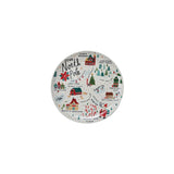 11" Round Stoneware Plate with North Pole Scene