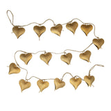 Metal Bell Garland W Jute Cord, Gold Finish