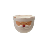 6-1/4"rd X 4-1/2h Stoneware Santa Mixing Bowl, Red & White