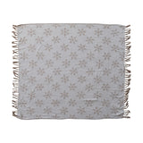 60"lx50w Cottonblend Jacquard Throw W Snowflake Pattern