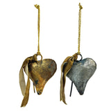 3-1/4h Metal Heart Shaped Bell Ornament