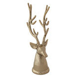 Cast Aluminum Reindeer, Gold Finish
