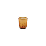 Glass Candle Holder Wlaser Etched Deer & Trees, Amber Color