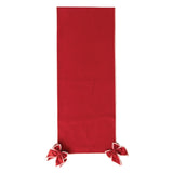 Cotton & Linen Table Runner with Detachable Bows - Red & White