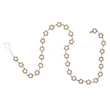 Metal & Glass Beadedstar Garland W Faux Pearls, Gold Finish
