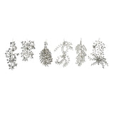 Plastic & Wire Jeweled Ornament Silver Finish