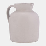 Ceramic pitcher vase, gray 5"