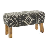 Wood fabric bench 33x18"