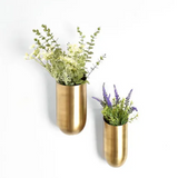 Brass hanging vases