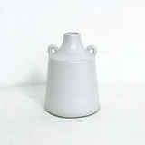 2 handle white vase 6.5"
